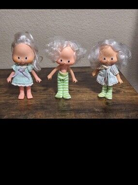 Super Cute Set Of 3 Vintage 1979 Strawberry Shortcake Angel Cake Dolls